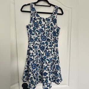Floral Blue and White Dress